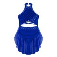 thumbnail image 3 of inhzoy Robe de Patinage Artistique pour Filles Sans Manches Ballet Lyrique Contemporaine Robe de Danse Tenue de Danse Bleu 16, 3 of 5