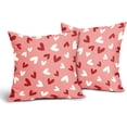 thumbnail image 2 of Joyeuse Saint-Valentin Housses de Coussin Roses 18X18 Pouces Ensemble de 2 Taies d'Oreiller Décoratives Saint-Valentin Cœurs Rouges et Blancs Saint-Valentin Mariage Amour Housse de Coussin Déco de Fête à la Maison pour Sofa Canapé Porche Extérieur, 2 of 6