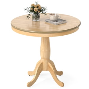 Gymax 32'' Round Pedestal Dining Table High Top Ped Table Kitchen Dining Room