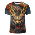 thumbnail image 5 of Qertyioot Cadeaux pour la Fête des Pères Mode Été Décontractée T-shirt Imprimé Col Rond pour Hommes, 5 of 5