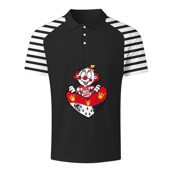 DGMIOCS Mens Short Sleeve Polo Wrinkle Resis Vintage Regular Black L