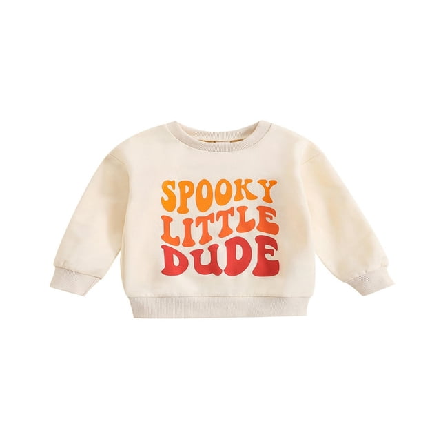 Bébé Garçons Halloween Sweat-Shirts à Manches Longues Cartoon Lettre Imprimé Pull Enfant Automne Tops