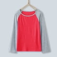 thumbnail image 4 of GDREDA Vêtements Fille Filles Décontracté Manches Longues Raglan T-Shirts Col Rond Tuniques Hauts Enfants Ado T-Shirt à Blocs de Couleur Blouses Vêtements de Printemps Filles T-Shirts T-Shirts Graphiques Rouge,6-7 Ans, 4 of 9