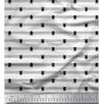 thumbnail image 1 of Soimoi White Crepe Silk Fabric Stripe & Beetles Insects Fabric Prints By Yard 42 Inch Wide, 1 of 1