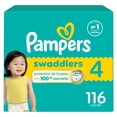 thumbnail image 2 of Couches Pampers Swaddlers, absorbantes, gardent bébé au sec et confortable, couche jetable pour bébé sans danger pour la peau, taille 4 (6,8 à [15 à 34 lb]), 2 of 27