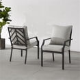 thumbnail image 3 of Pemberly Row Chaise de Salle à Manger Extérieure en Métal de 19 Pouces Gris/noir (Ensemble de 2), 3 of 13