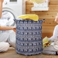 thumbnail image 5 of Patterned Linen Laundry Hamper With Open Top for Bedroom or Bathroom - Durable -Linen Fabric Breathable Large Capacity Stylish Laundry Without Lid, 5 of 5