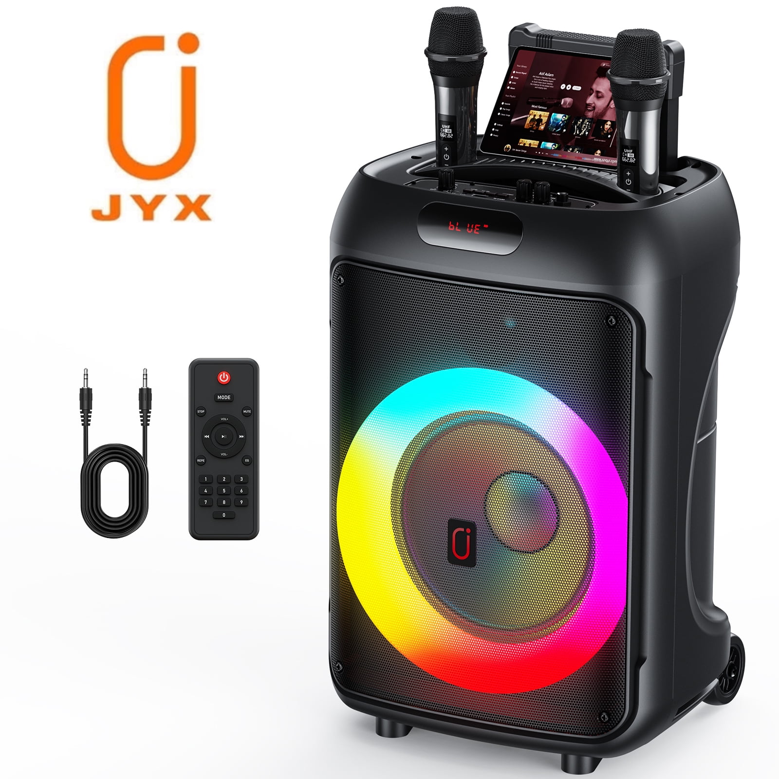 Microphone Enfant Avec Support – Machine Karaoké Portable 2026 Musique Lumière Écho – Pied Réglable – Cadeau Anniversaire Garçon Fille – Haut-Parleur Intégré