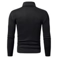 thumbnail image 3 of Haut à Col Roulé pour Homme à Manches Longues, Couleur Unie, Extensible, Coupe Ajustée, Blouse de Base, 3 of 8
