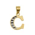 thumbnail image 1 of Precious Stars 14k Two-tone Gold Diamond-cut Initial Letter 'C' Pendant, 1 of 4