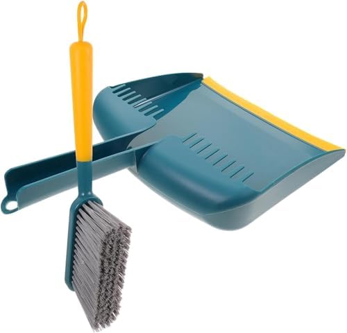 Hand Small Broom and Dustpan Set: Mini Broom and Dust pan Set, Whisk Broom and Dustpan Clean Kitchens, Tables, and Animal Cages. Moss Green Moss Green Moss Green