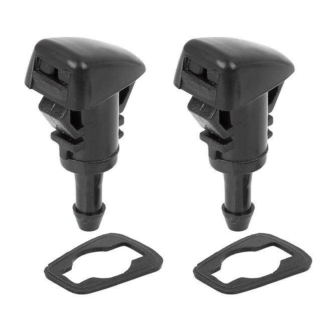 2 Pcs 5116088AA Buse de Lave-Glace d'Auto Wiper de Remplacement pour Dodge Neon 2000-2005, Conçue pour Garder les Pare-Brise Propres et Dégagés. Comprend Deux Embouts en Plastique Noir et Caoutchouc avec Joints pour une installation Directe, Mesurant 43x22x16mm.