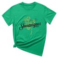 thumbnail image 2 of T-shirts de la Saint-Patrick pour Femmes, Col Rond, Manches Courtes, Imprimé Arbre de Noël, 2 of 4