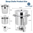 thumbnail image 4 of AKDSteel Ensemble de Réchauds à Soupe Commerciaux de 11 Qt, Lot de 2/4 Chauffe-Aliments Ronds en Acier Inoxydable avec Casserole, Couvercles à Encoche et Contenants à Carburant, 4 of 7