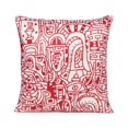 thumbnail image 1 of Oussum Home Decorative Cushion Covers Cotton Digital Print Zipper Throw Pillow Cases doodle pattern Single, 1 of 3