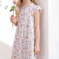 thumbnail image 4 of vdgthytj Robes d'Été pour Tout-Petites Filles à Imprimé Floral à Manches Volantées Robe Soleil Ligne A Robe de Plage pour Fête pour Enfants 2-10 Ans, 4 of 5
