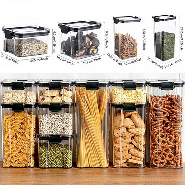Food Storage Container with Airtight Lids Kitchen Rice Dispenser Spices Baking Flour Organizer Case Indoor Houseware Kitchen 460ML