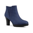 thumbnail image 1 of Unique Bargains Bottines Chelsea à Talon Bloc à Bout Rond pour Femme Bleu Foncé (Taille 6,5), 1 of 8