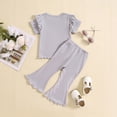 thumbnail image 4 of Birdeem Chemises pour Filles Mode Filles Manches Courtes Décontractées Col Rond Boutons Ensembles de Shorts Unis, 4 of 12