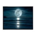 thumbnail image 1 of Designart Super lune sur la mer I ART MURAL À CADRE FLOTTÉ, 1 of 4
