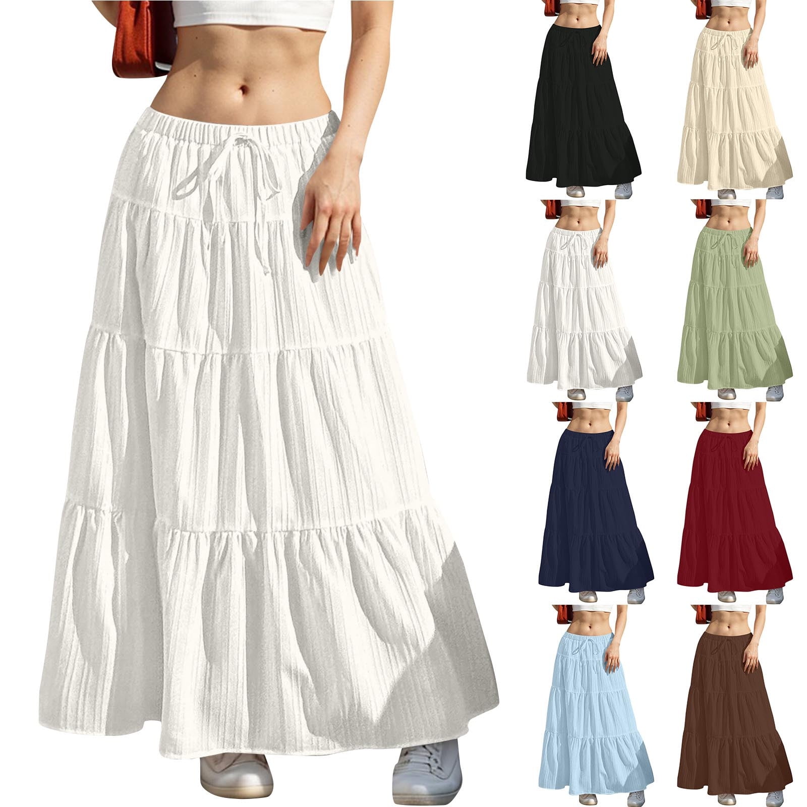 Weekly Prime! QATAINLAV Tiered Long Skirts for Women Summer