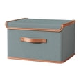 thumbnail image 1 of Tnarru Bac de Rangement avec Couvercle Conteneur d'Organisation Boîte de Rangement avec Couvercle Panier de Rangement en Tissu Organisateur de Rangement pour Organiser Garage Gris 50x35x31cm, 1 of 8