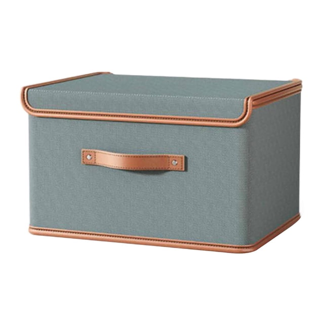 Tnarru Bac de Rangement avec Couvercle Conteneur d'Organisation Boîte de Rangement avec Couvercle Panier de Rangement en Tissu Organisateur de Rangement pour Organiser Garage Gris 50x35x31cm