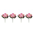 thumbnail image 4 of Youkk 2pcs Easy To Clean – Realistic Appearance – Artificial Flowers For Wedding rose red+ pink 2Set, 4 of 6