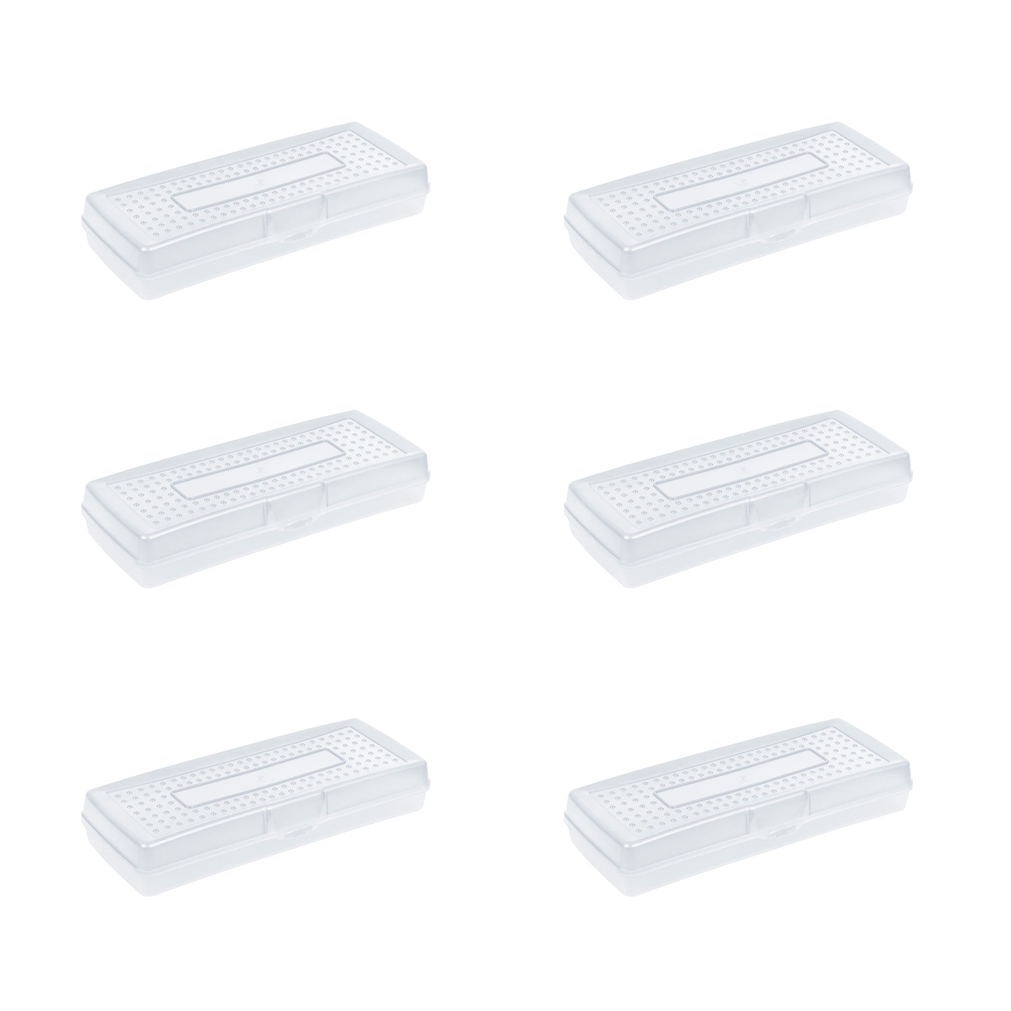 Storex boîte à crayons allongée en plastique pour l’école primaire, 13,4 x 5,6 x 2,5 po, transparente, 1 unité