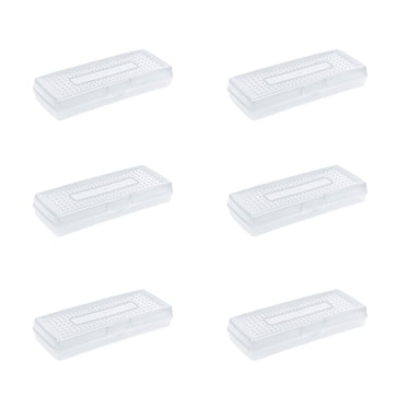 Storex boîte à crayons allongée en plastique pour l’école primaire, 13,4 x 5,6 x 2,5 po, transparente, 1 unité