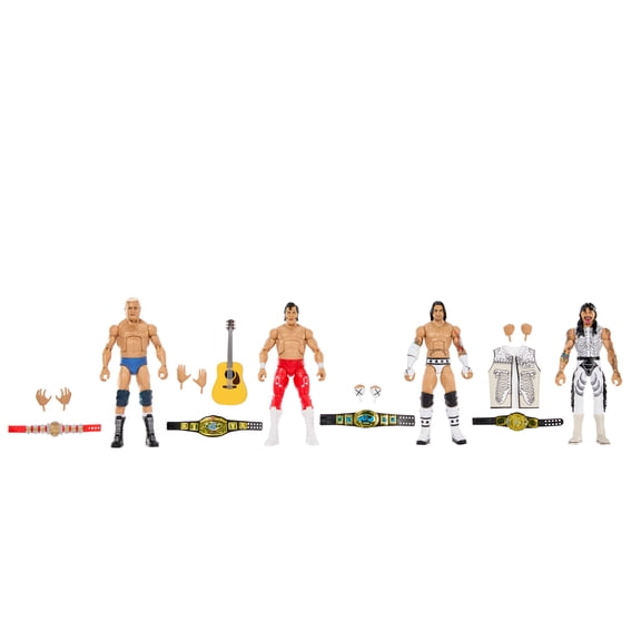 Figurines WWE Elite : Pat Patterson, Honky Tonk Man, CM Punk et Dominik Mysterio Ensemble de collection de 6 pouces avec articulations et accessoires