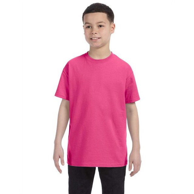 The Hanes Youth 61 oz Tagless T-Shirt - WOW PINK - M