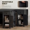 thumbnail image 4 of 53" Farmhouse Executive Desk with Drawers and 2 Cabinets, Black Wood Grain MDF Computer Desk with Adjustable Shelves, Rustic Writing Study Table for Home Office and Bedroom, 4 of 7