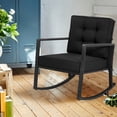 thumbnail image 1 of Costway Patio Rattan Rocker Chair Outdoor Glider Rocking Chair Cushion Lawn Black, 1 of 9