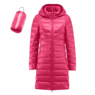 Pisexur Women's Puffer Jacket Windproof Warm Long Puffer Coat Women Lightweight Comfortable Packable Winter Coats for Women Casual Solid Color Down Jacket with Hood 3XL-5XL Black