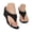 Black, variant on Women's Low Wedge Sandals Trendy Dressy Open Toe Summer Retro Suede Beach Flip Flops Thong Heeled Sandals Brown Size 6