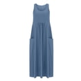 thumbnail image 4 of Timegard Robes d'Été pour Femmes Col Rond Ajusté Sans Manches Léger Décontracté Ample Robe avec Poches, 4 of 6