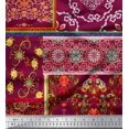 thumbnail image 1 of Soimoi Rayon Crepe Fabric Floral & Damask Patchwork Print Fabric by The Yard 46 Inch Wide, 1 of 3
