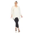 thumbnail image 4 of White Mark Tunique à Manches 3/4 pour Femmes, Taille Empire, Col en V, 4 of 6
