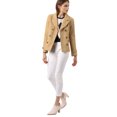 thumbnail image 3 of INSPIRE CHIC Caban Court d'Hiver pour Femme à Revers Cranté en V, Double Boutonnage, 3 of 7