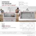thumbnail image 4 of Stylish Undermount 36" Stainless Steel Double Bowl 60/40 Workstation Kitchen Sink with 7 accs S-636W, 4 of 13