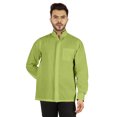 thumbnail image 1 of Bestman Solid Long Sleeve Shirt For Mens Front Double Button Placket Chinese Collar Shirt, 1 of 7