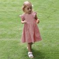 thumbnail image 4 of LUOGENLI Robe Enfants Filles Tout-Petits Coton Lin Uni à Volants Dos Nu Boeknot Sans Manches Princesse Robes Robe pour Filles Tendance Été Mini 2-3 Ans, 4 of 8