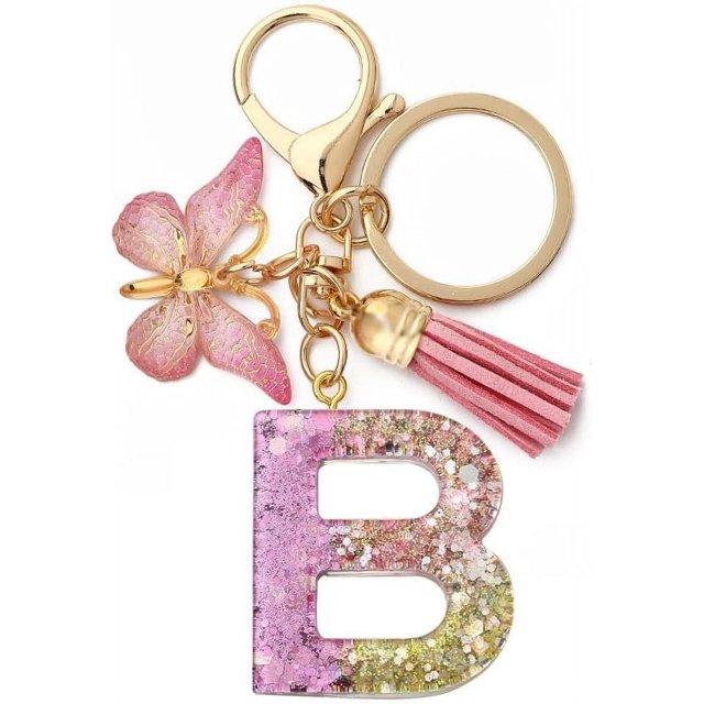 Letter Keychain,26 Letters A-Z Decorative Letter Keychain,Name Keychain for Women Girls Men Teenager Gift