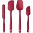 thumbnail image 1 of U-Taste 480°F High Heat Resistant Silicone Spatula Set of 4, BPA-Free Food Grade Kitchen Cooking Baking Mixing One Piece Seamless Flexible Rubber Scraper for Nonstick Cookware (Red), 1 of 9