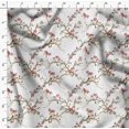thumbnail image 4 of Soimoi White polyester Crepe Fabric Floral & Franklin Gull Bird Print Sewing Fabric Yard 52 Inch Wide, 4 of 5