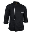 thumbnail image 3 of lionlar Retro Chef Jacket Coat Uniform Long Sleeve Hotel Kitchen Apparel 2XL Black, 3 of 9