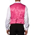 thumbnail image 3 of INSPIRE CHIC Gilet Scintillant à Paillettes pour Homme, Col en V, Sans Manches, pour Fête, L Rose Rouge, 3 of 5