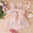 thumbnail image 4 of MIASHUI Barboteuse Robe Tutu en Maille Sans Manches à Broderie Florale pour Filles, Rose, 3-6 Mois, 4 of 8