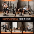 thumbnail image 1 of Ensemble Banc de Musculation et Banc – Banc d'Entraînement Pliable et Ajustable avec Extension des Jambes, Coussin de Courbure Preacher et Support pour Barre, Capacité de 900 Lb pour l'Entraînement de Force à la Maison, 1 of 7